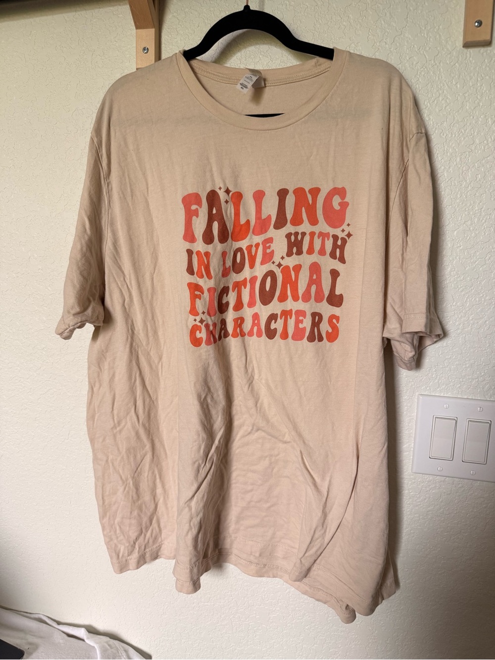 Bella Canvas Beige Graphic Tee with Orange Print